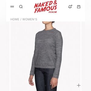 The Weekend Crew Sweater -By Naked & Famous Sz L 🇨🇦